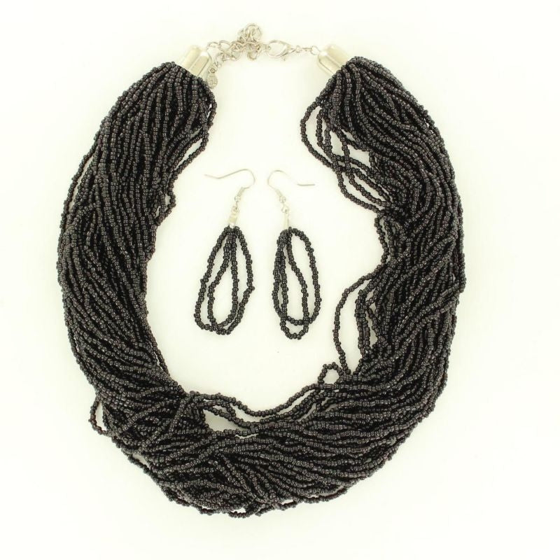 Blazin Roxx Beaded Strands Necklace SetBlack
