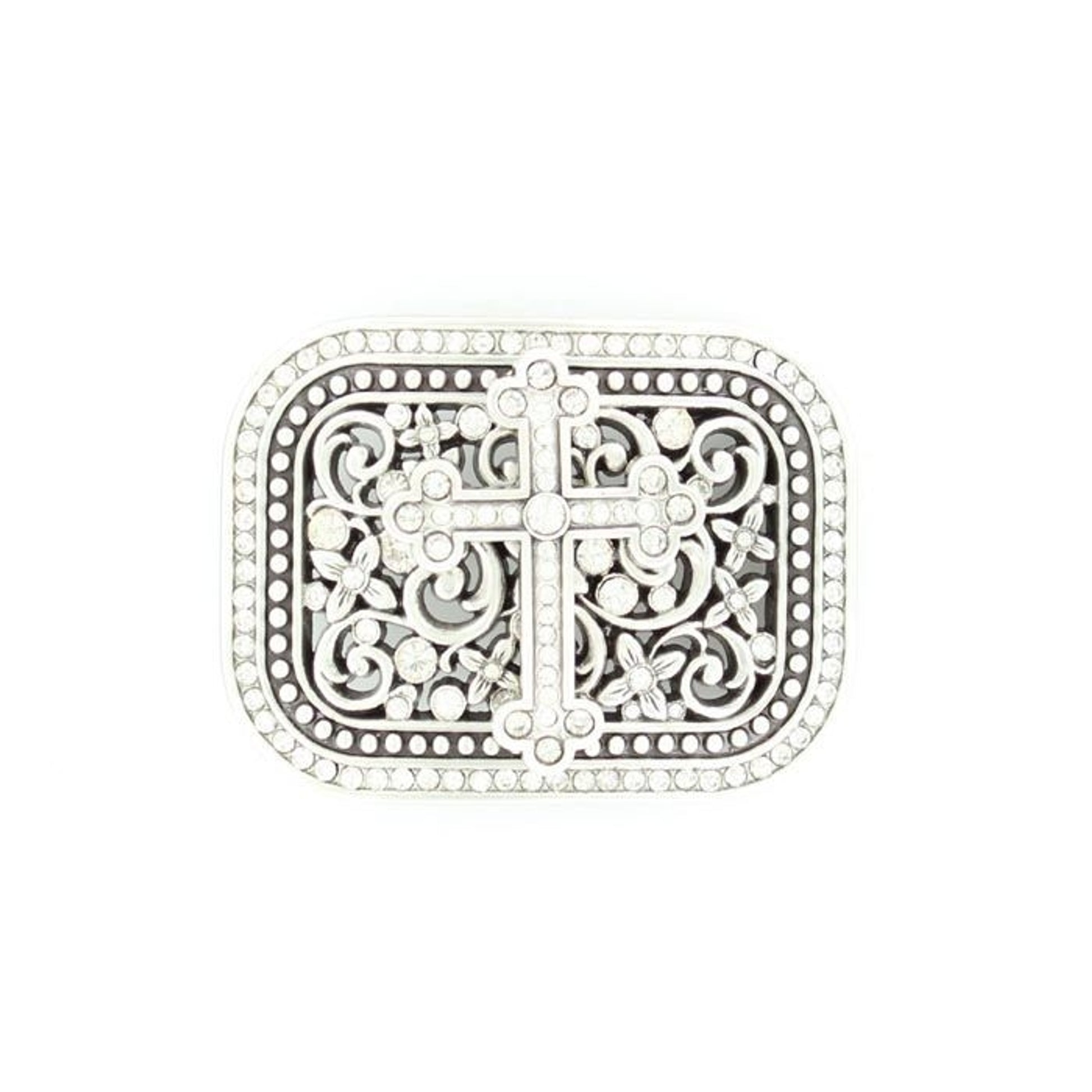 Nocona Ladies Rec Crystal Cross Buckle