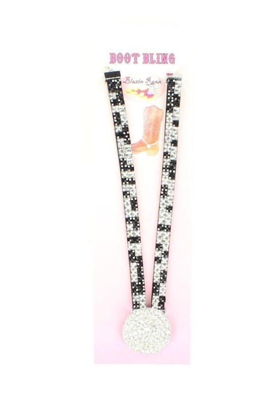 Blazin Roxx Rhinestone Circle Boot BraceletBk/Wh