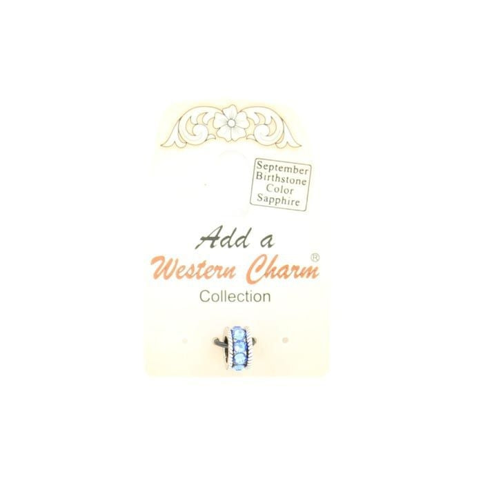 Western Charm Birthstone Charm SpacerBk/Wh