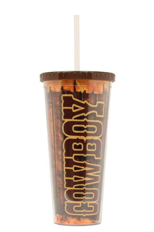 Western Moments Cowboyl Insulated Cup/StrawBrown