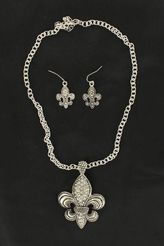 Blazin Roxx Fleur Crystal Jewlery Set Clear