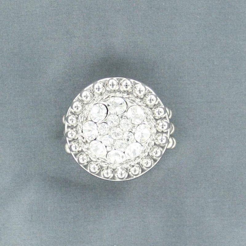 LightningRidge Birthstone Stretch ConchoRingBk/Wh