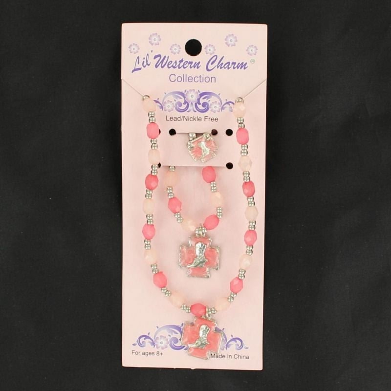 Blazin Roxx Little Girls Jewelry Boot SetBk/Wh