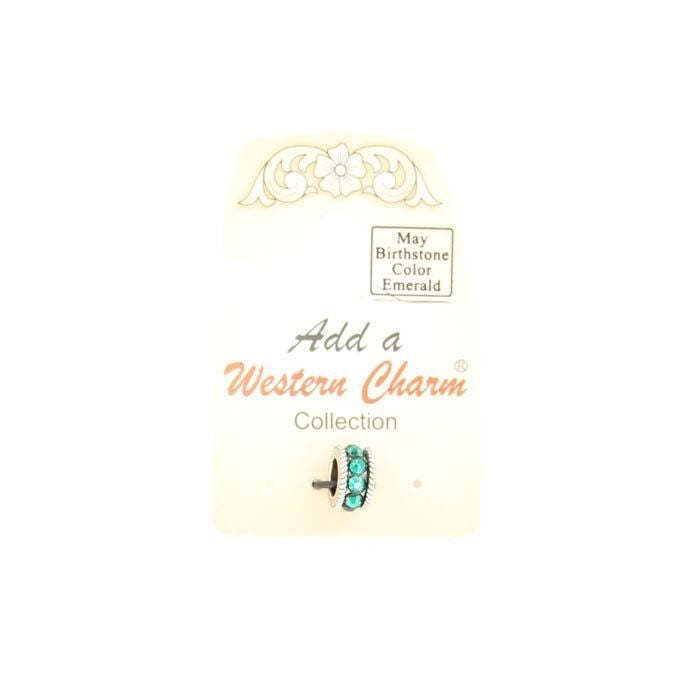 Western Charm Birthstone Charm SpacerBk/Wh