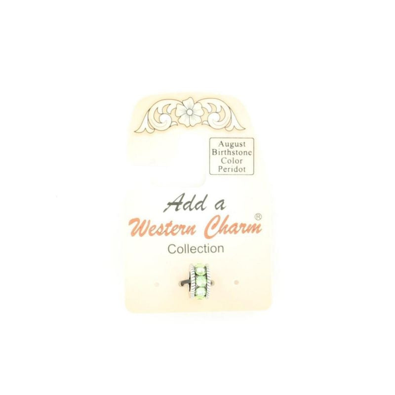 Western Charm Birthstone Charm SpacerBk/Wh