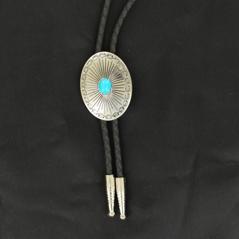 Double S Oval Stone Bolo