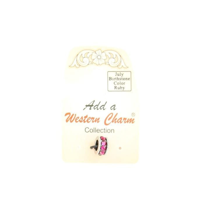 Western Charm Birthstone Charm SpacerBk/Wh