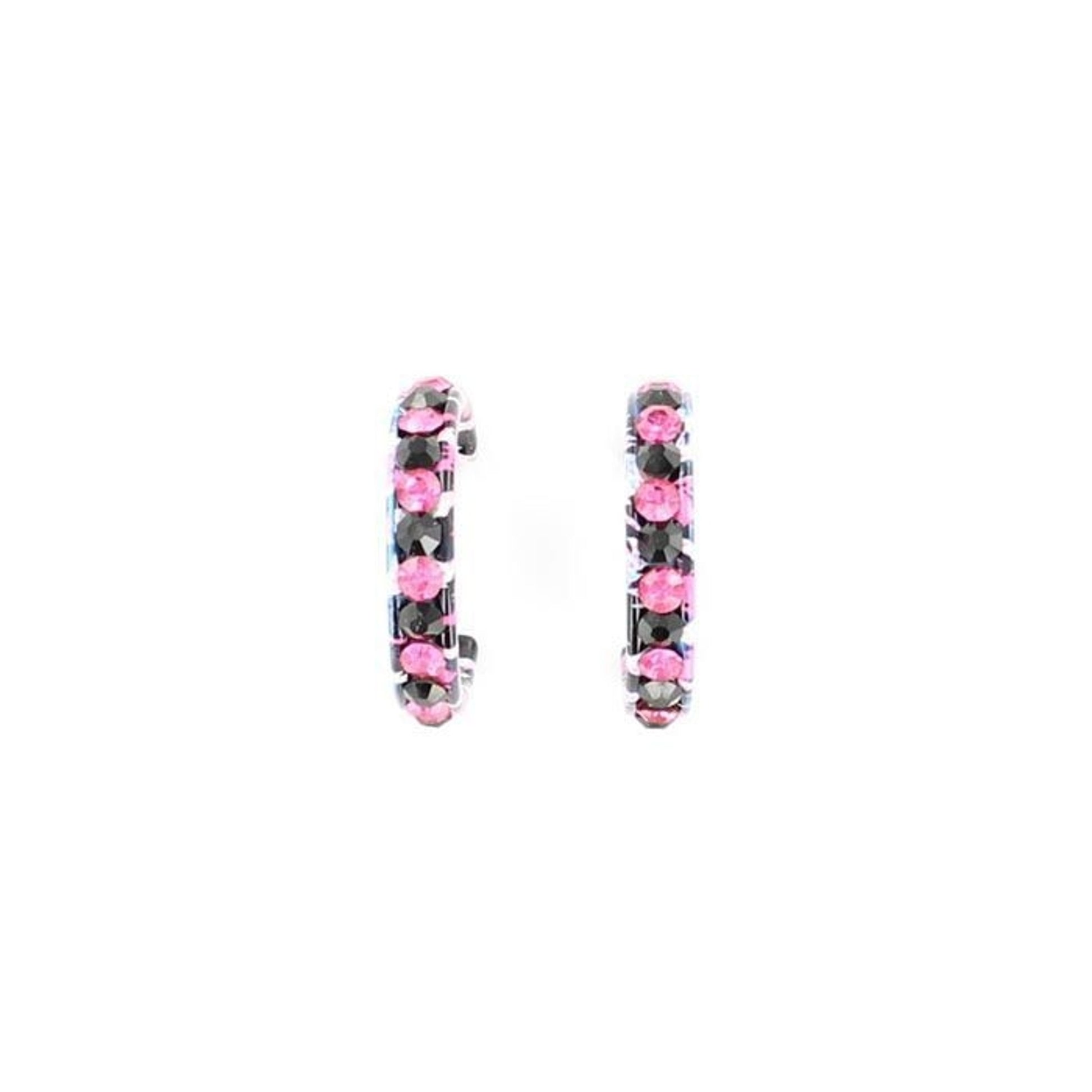 Blazin Roxx Crystal Hoops EarringsPink Leopard