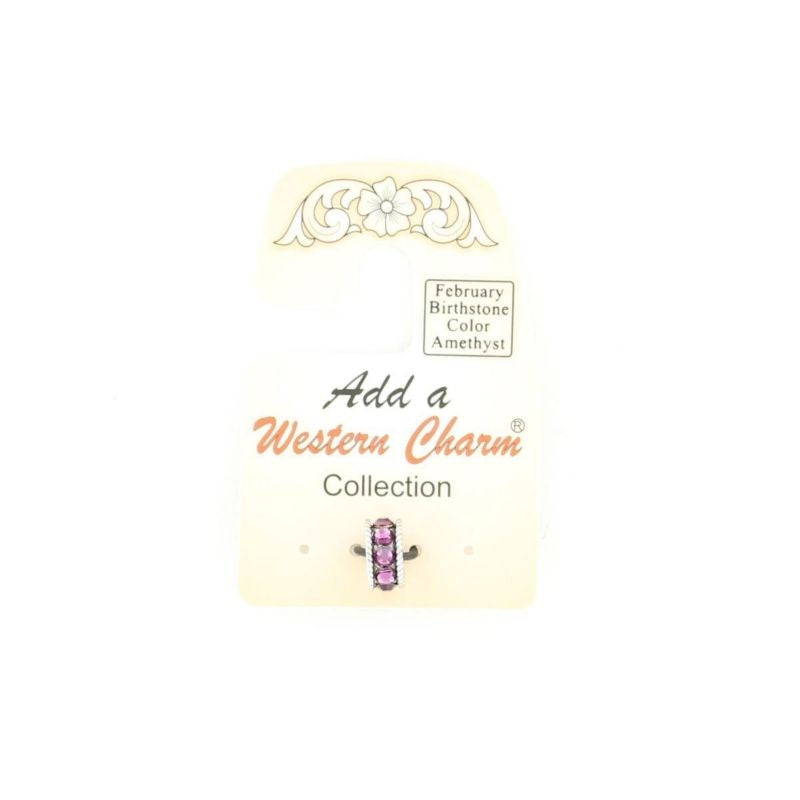 Western Charm Birthstone Charm SpacerBk/Wh