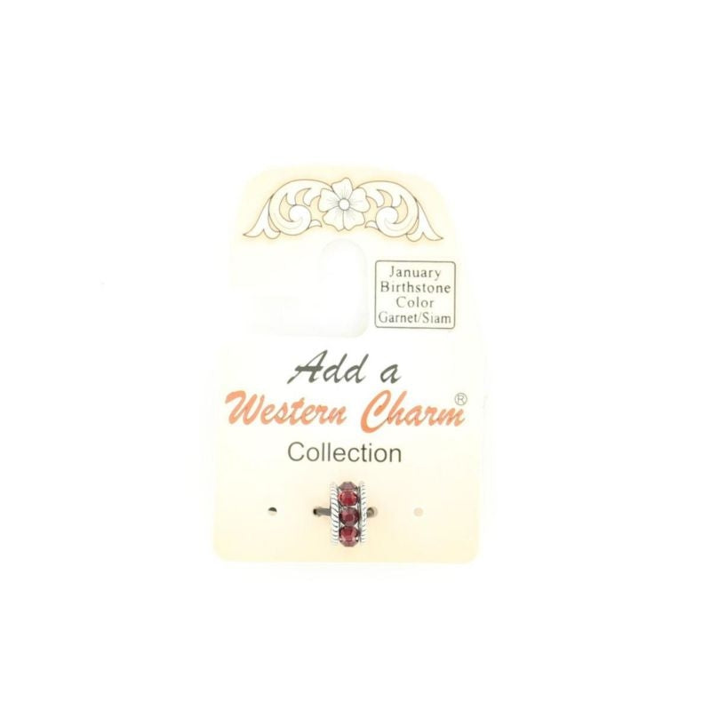 Western Charm Birthstone Charm SpacerBk/Wh