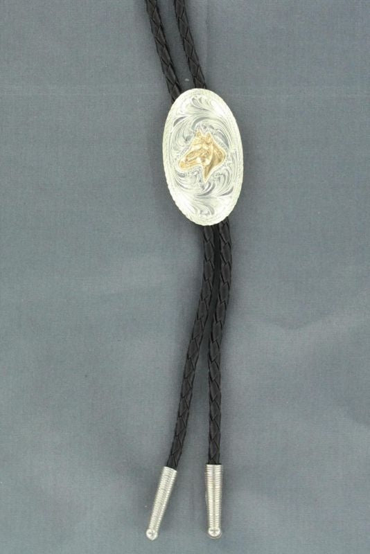 Double S Oval Bolo With Horsehead