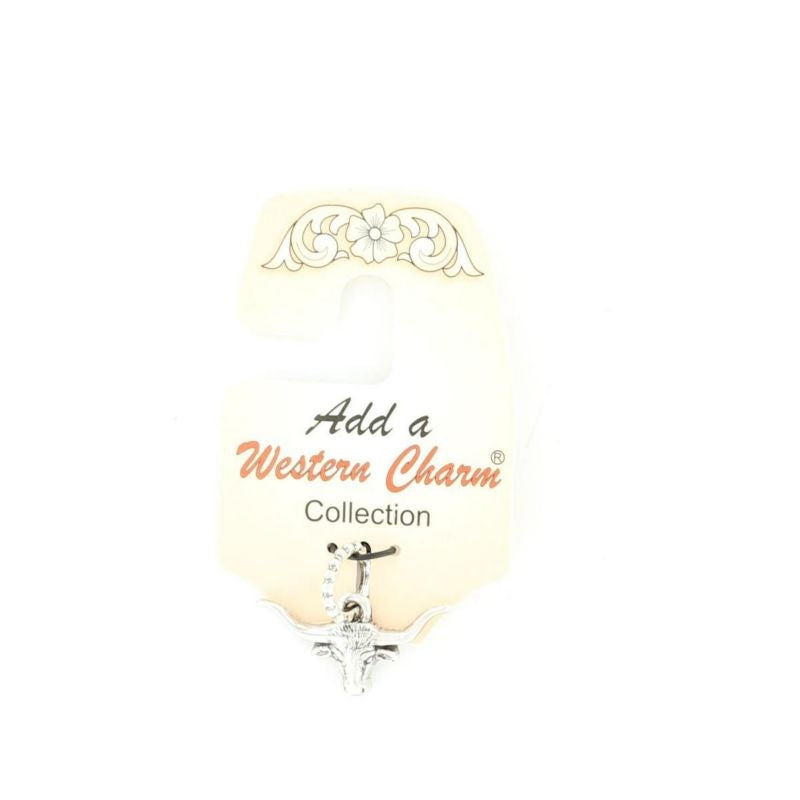 Western Charm Longhorn CharmBk/Wh