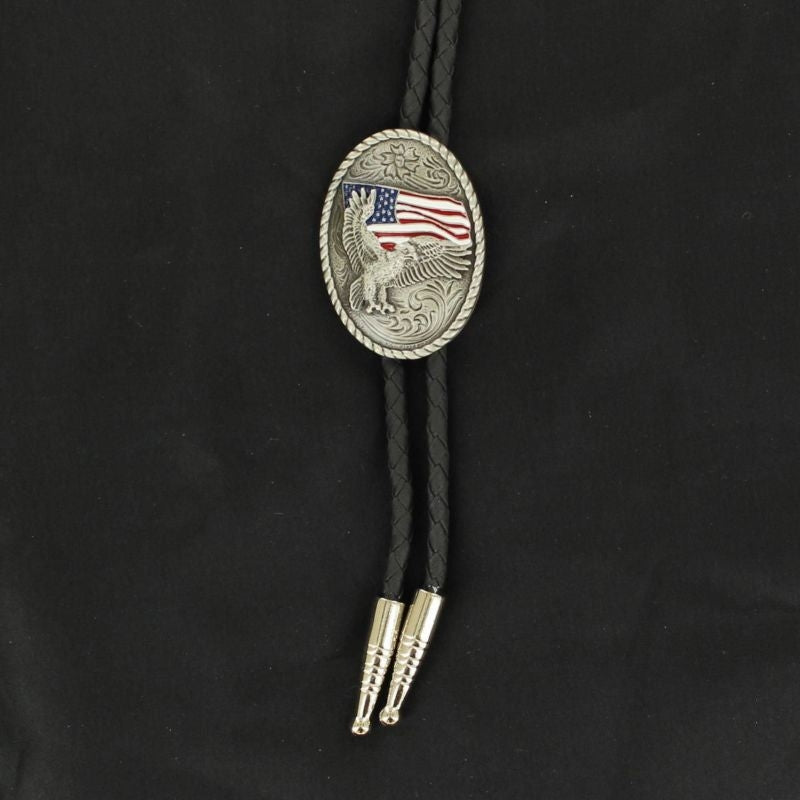 Double S Eagle with Usa Flag Bolo