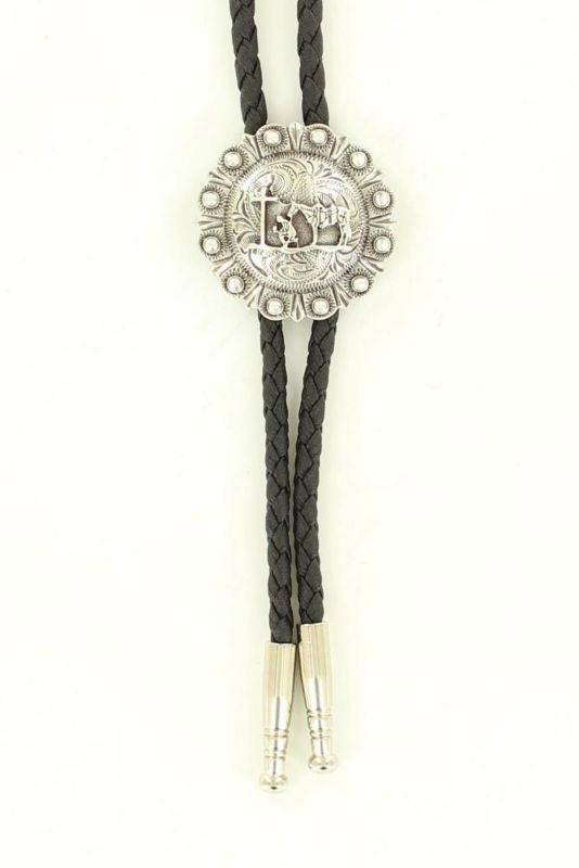 Double S Round Praying Cross Bolo