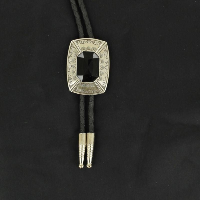 Double S Rectangle Stone Bolo
