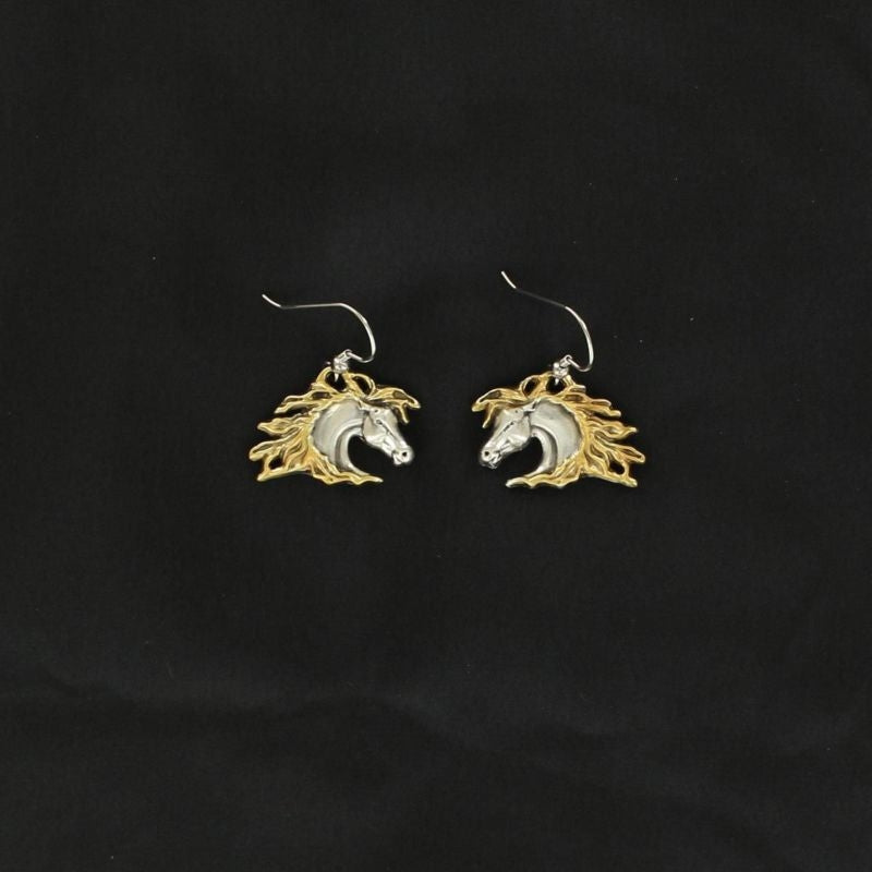 Lightning Ridge Horsehead EarringsBk/Wh