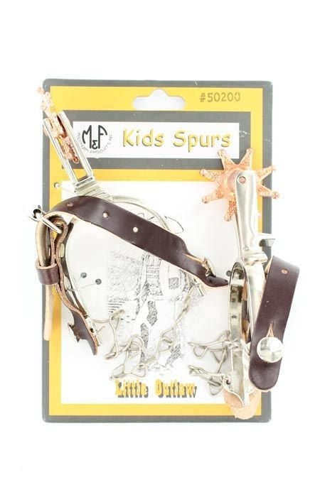 Little Outlaw Kids Spur SetBk/Wh