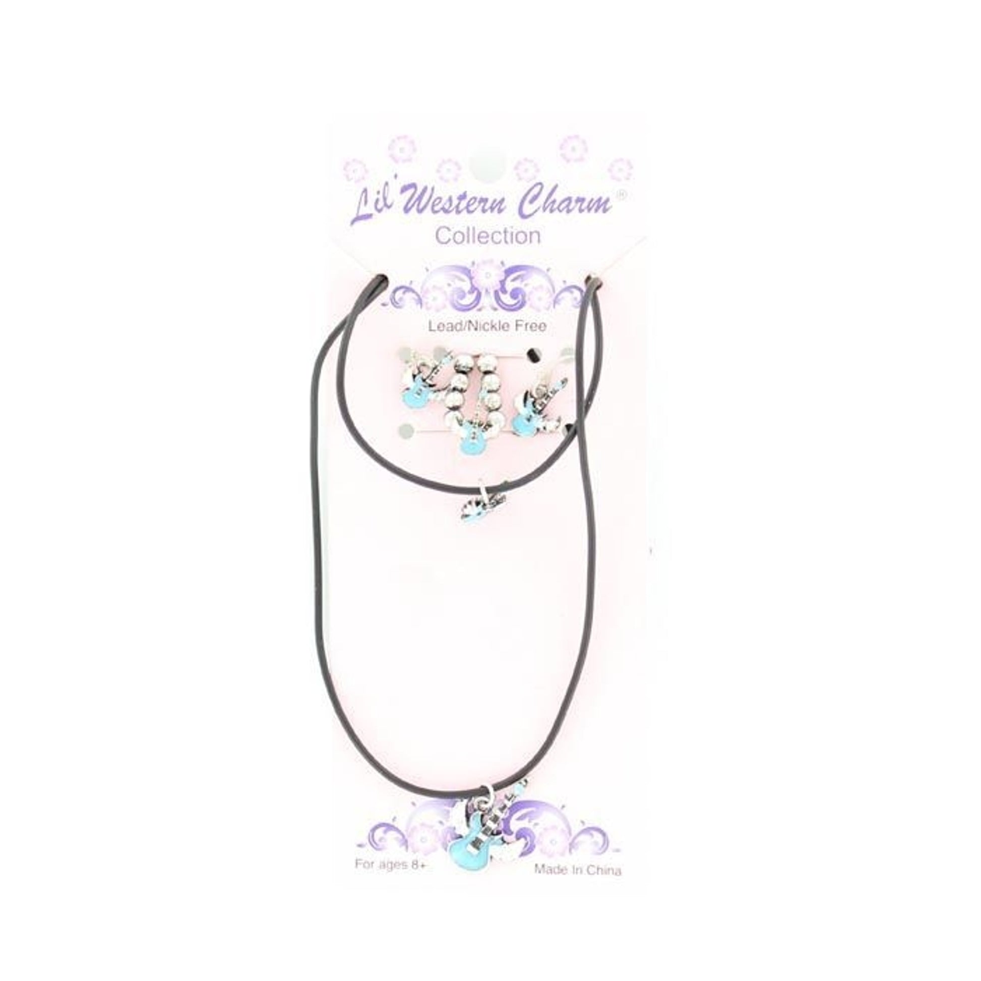 Blazin Roxx Little Girls Guitar Charm SetBk/Wh