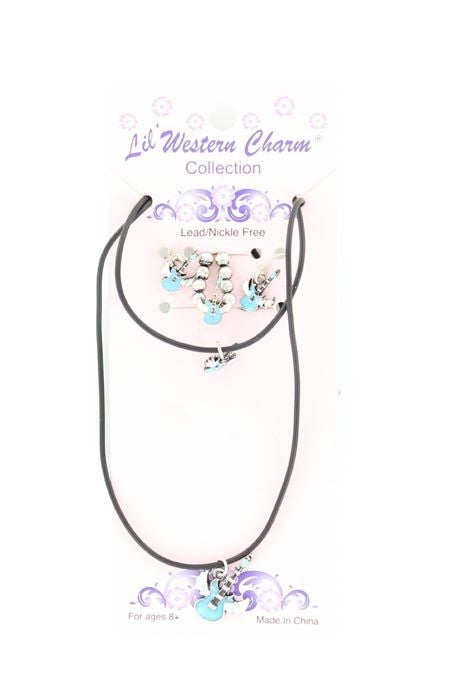 Blazin Roxx Little Girls Guitar Charm SetBk/Wh