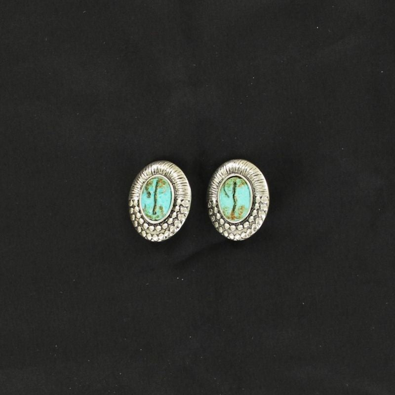 Blazin Roxx Oval Stud Clip On EarringsBk/Wh