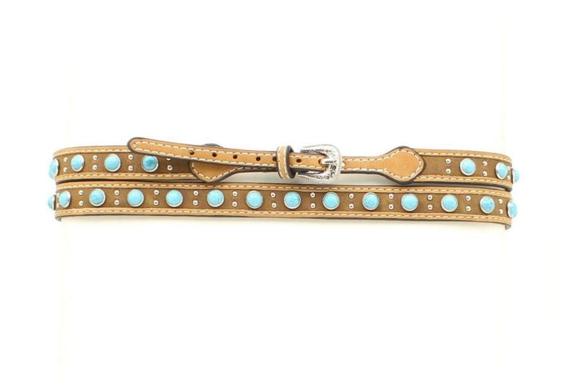 M And F Western Stone Hatband Turquoise/Brown