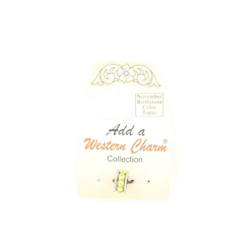 Western Charm Birthstone Charm SpacerBk/Wh