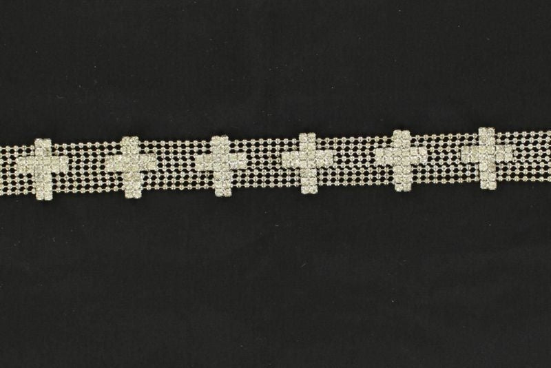 M And F Western Rhinestone Cross Concho Hatband
