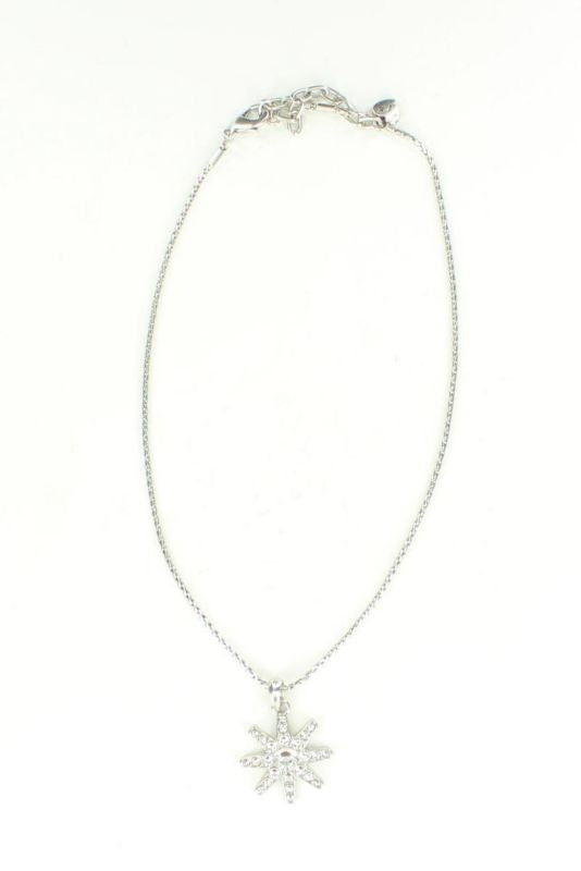 Lightning Ridge Crystal Spur Rowel NecklaceBk/Wh