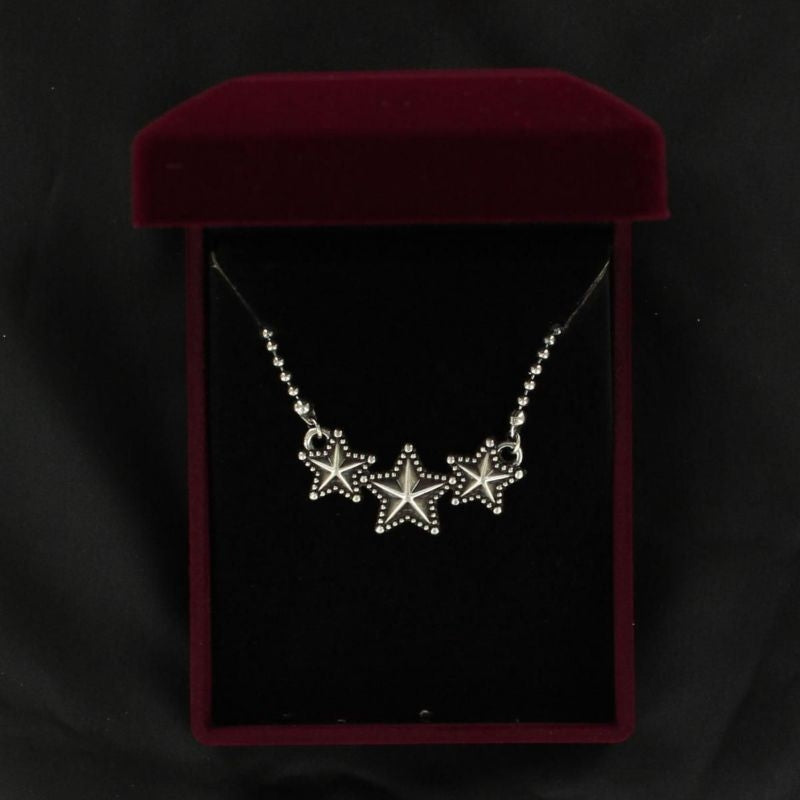 Lightning Ridge Star Bead NecklaceBk/Wh