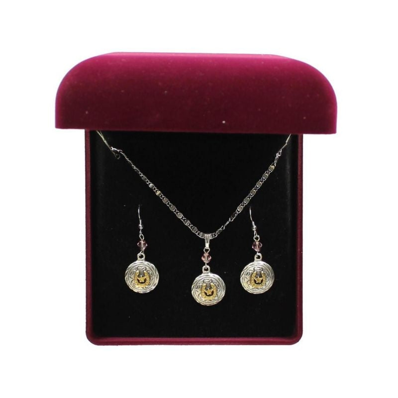Lightning Ridge Round Star Jewelry SetBk/Wh