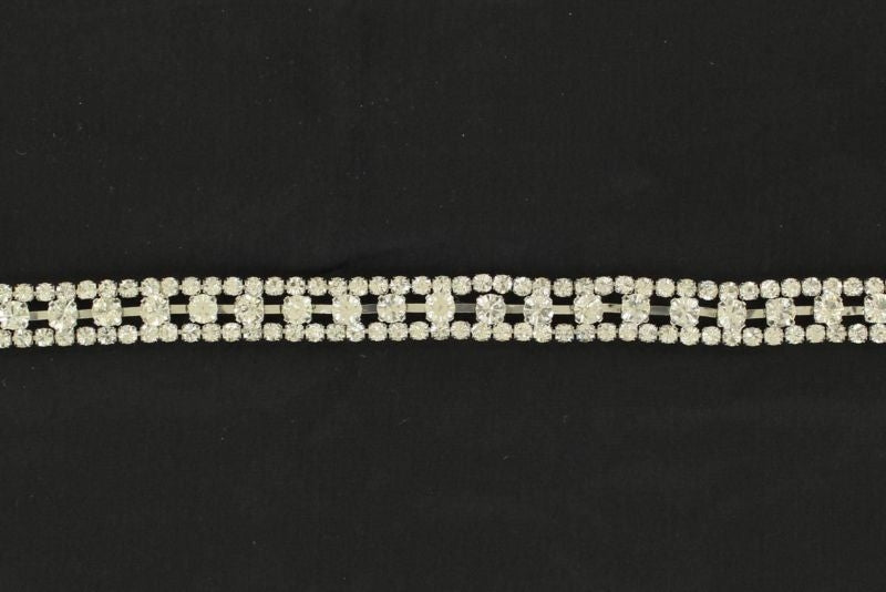 M And F Western Triple Row Rhinestone Hatband