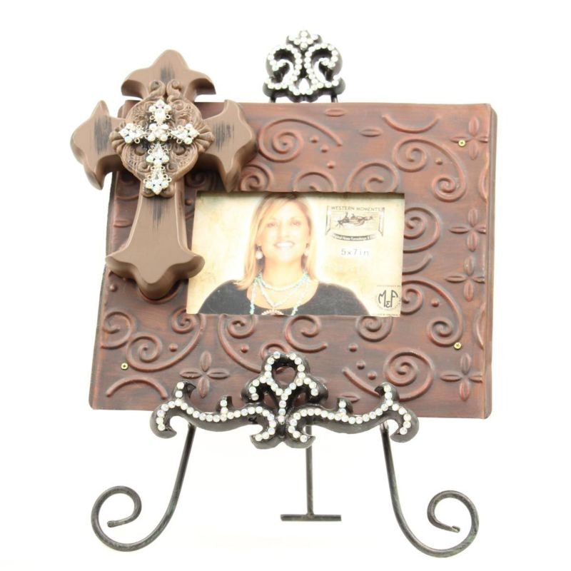 Western Moments Cross 5X7 Frame And Easel