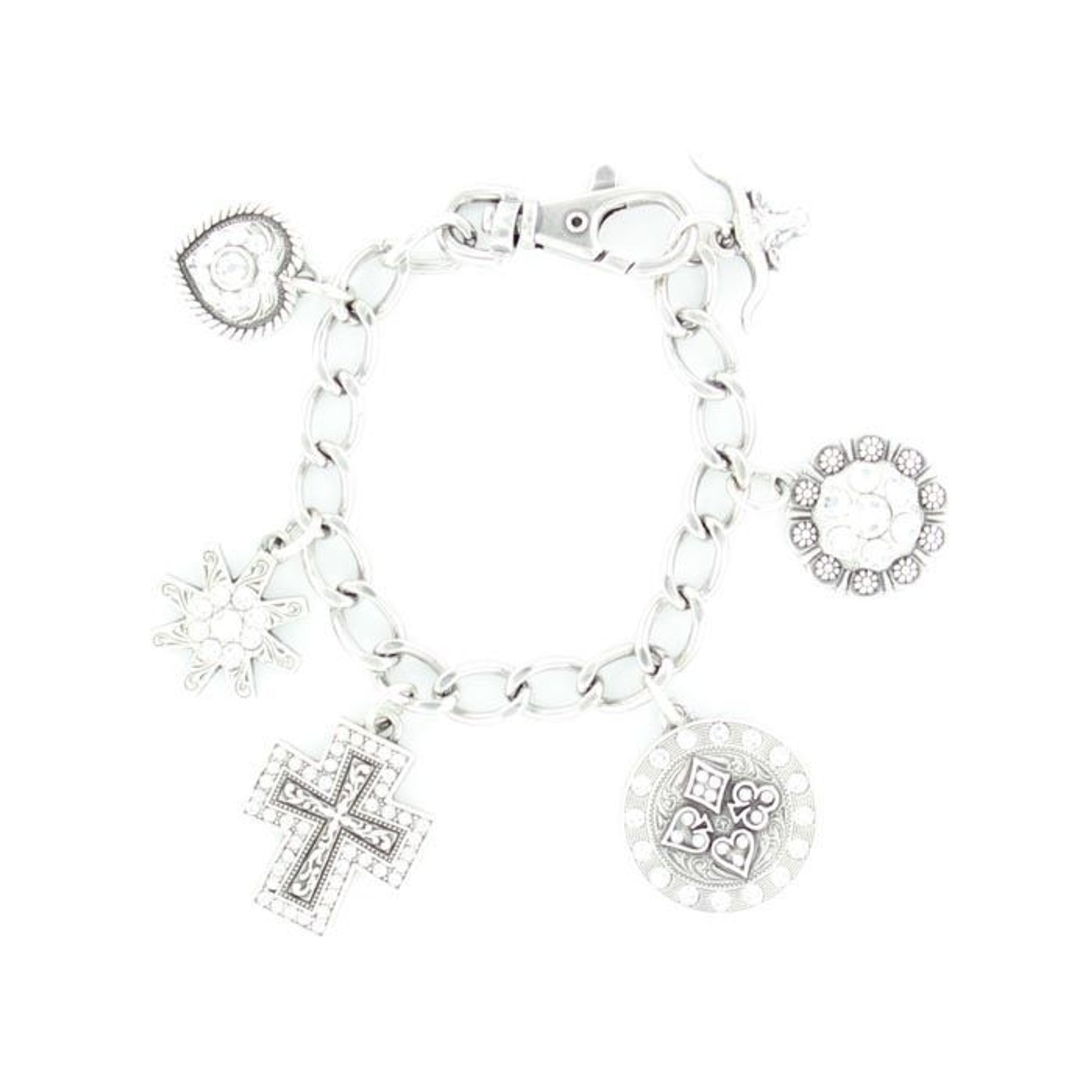 Blazin Roxx Large Charm BraceletBk/Wh