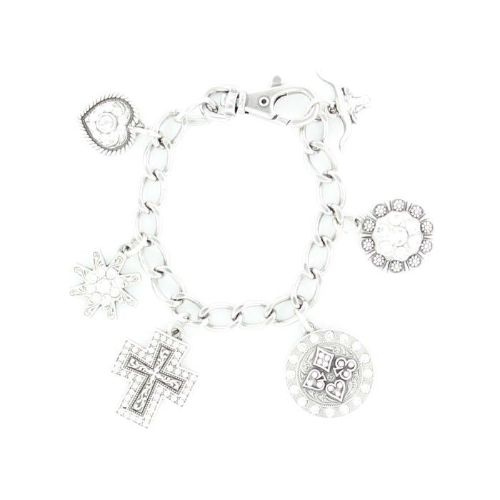 Blazin Roxx Large Charm BraceletBk/Wh
