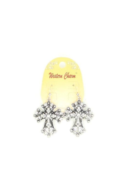 Blazin Roxx Cross Berry Crystal Earrings