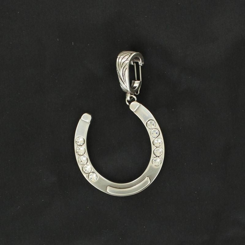 Western Charm Horseshoe PendantBk/Wh