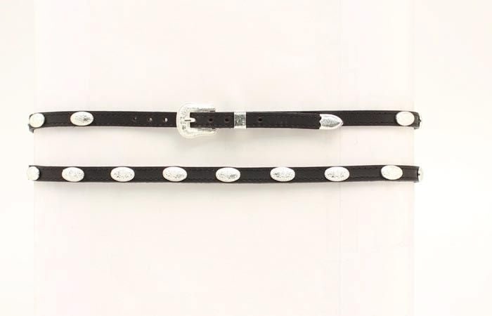 Mandf Western Long Oval Concho Hatband 3/8 x 29 Bk