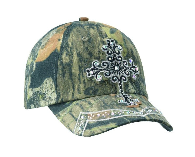 Blazin Roxx Fancy Crystal Cross Camo Cap Mossy Oak