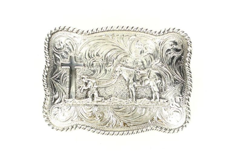 Crumine Cowboy Prayer Buckle 2.5 x 3.5