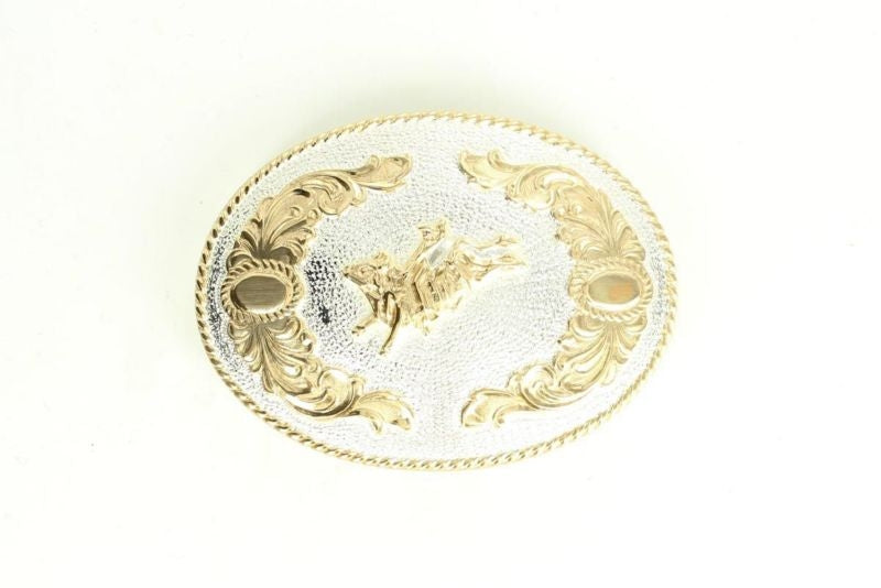 Crumine Bull Rider Floral Buckle 3 x 4.25