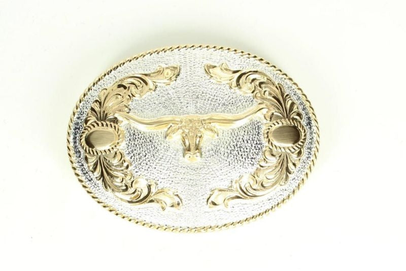 Crumine Longhorn Floral Buckle 3 x 4.25
