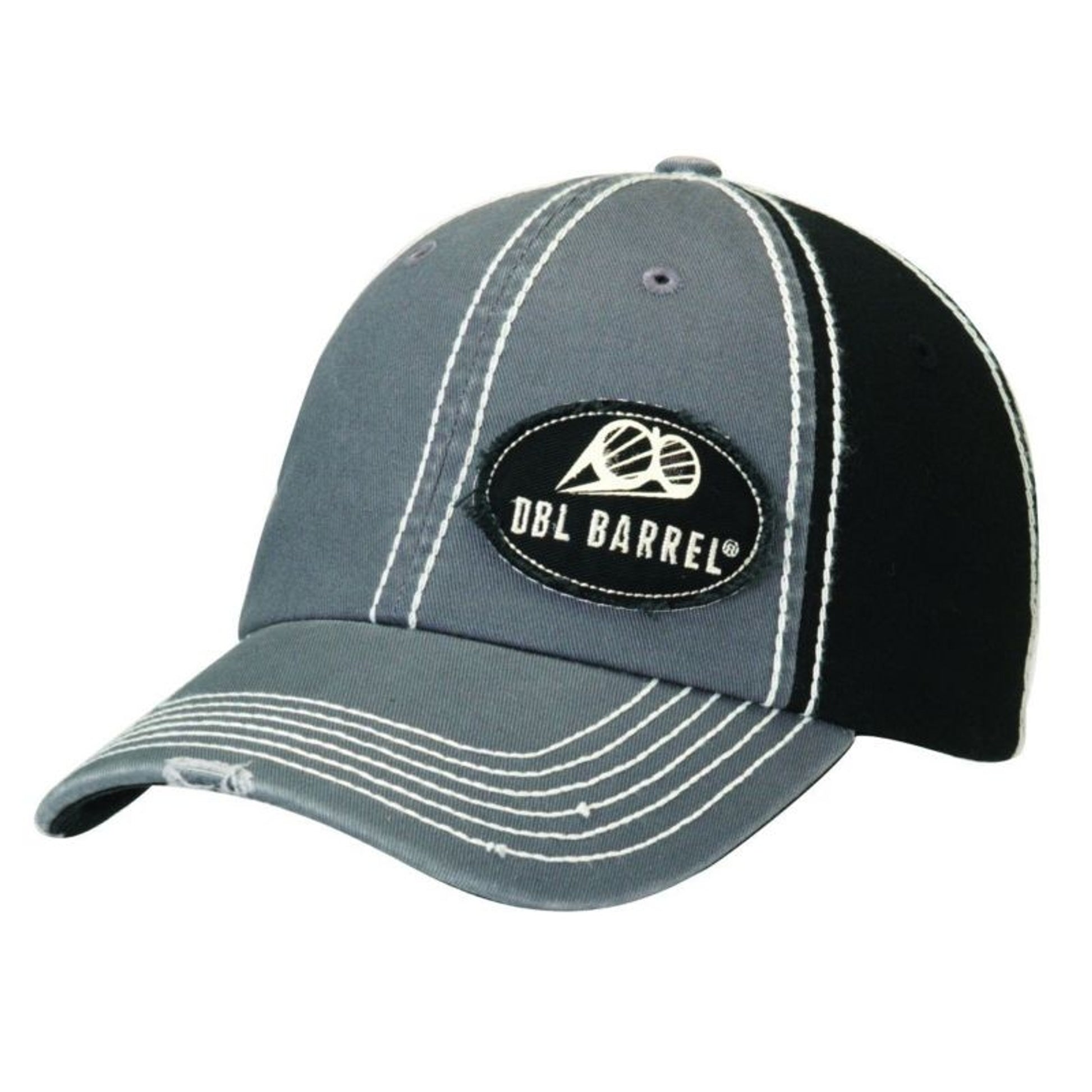 DBL Barrel Patch Distressed Brim Cap Grey