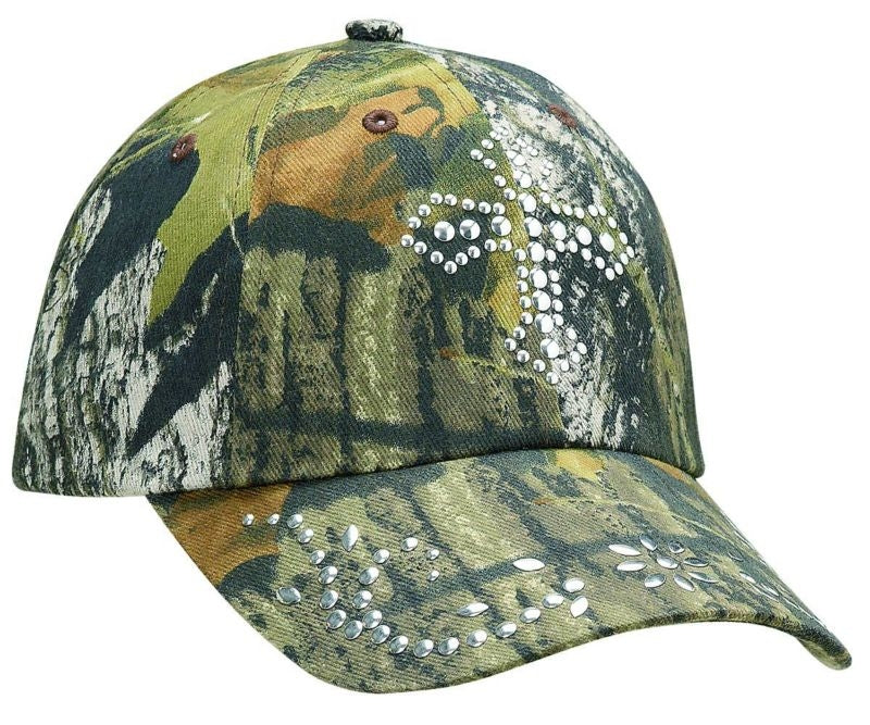 Blazin Roxx Ladies Cross Nailhead Baseball Cap Oak