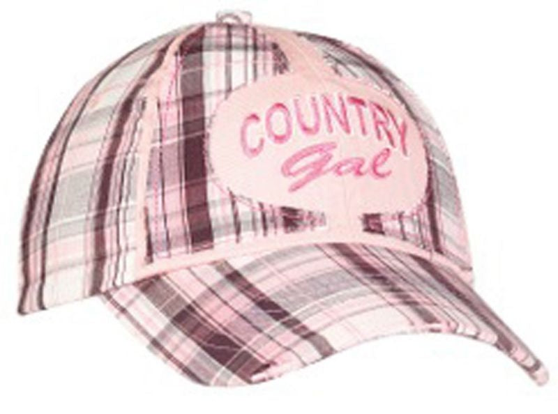 Country Gal Plaid Baseball Cap Pink Plaid