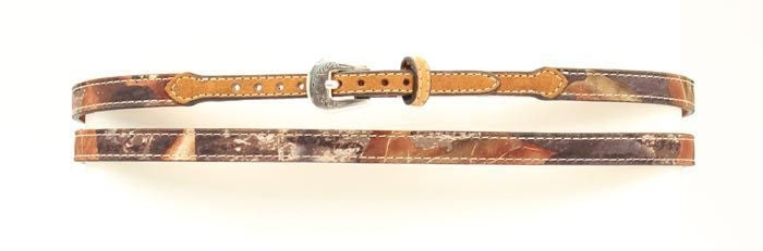 Western Camo Leather Buckled Hatband 3/8 MossOak