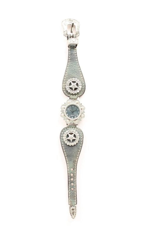 Blazin Roxx Womens Scallop Texas Star WatchBk/Wh