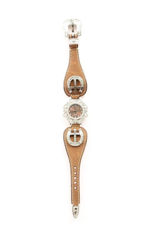 BlazinRoxx Women Scallop HorseshoeCross WatchBk/W