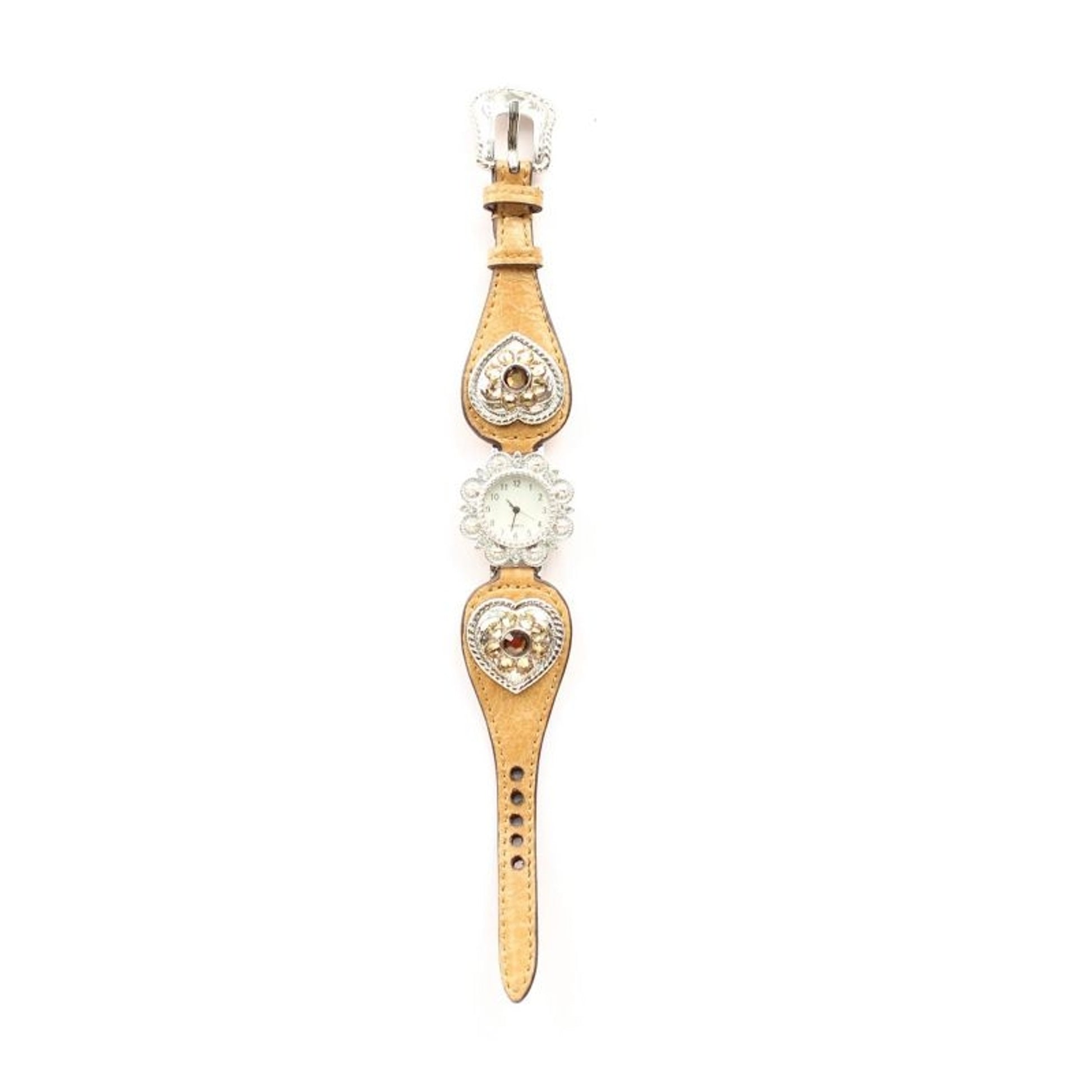 Blazin Roxx Womens Scallop Heart WatchBk/Wh