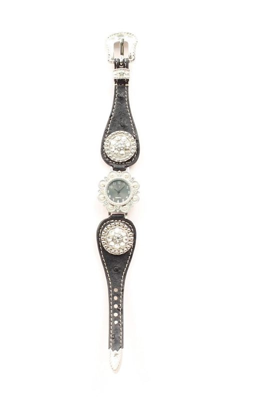 Blazin Roxx Womens Scallop Concho WatchBk/Wh